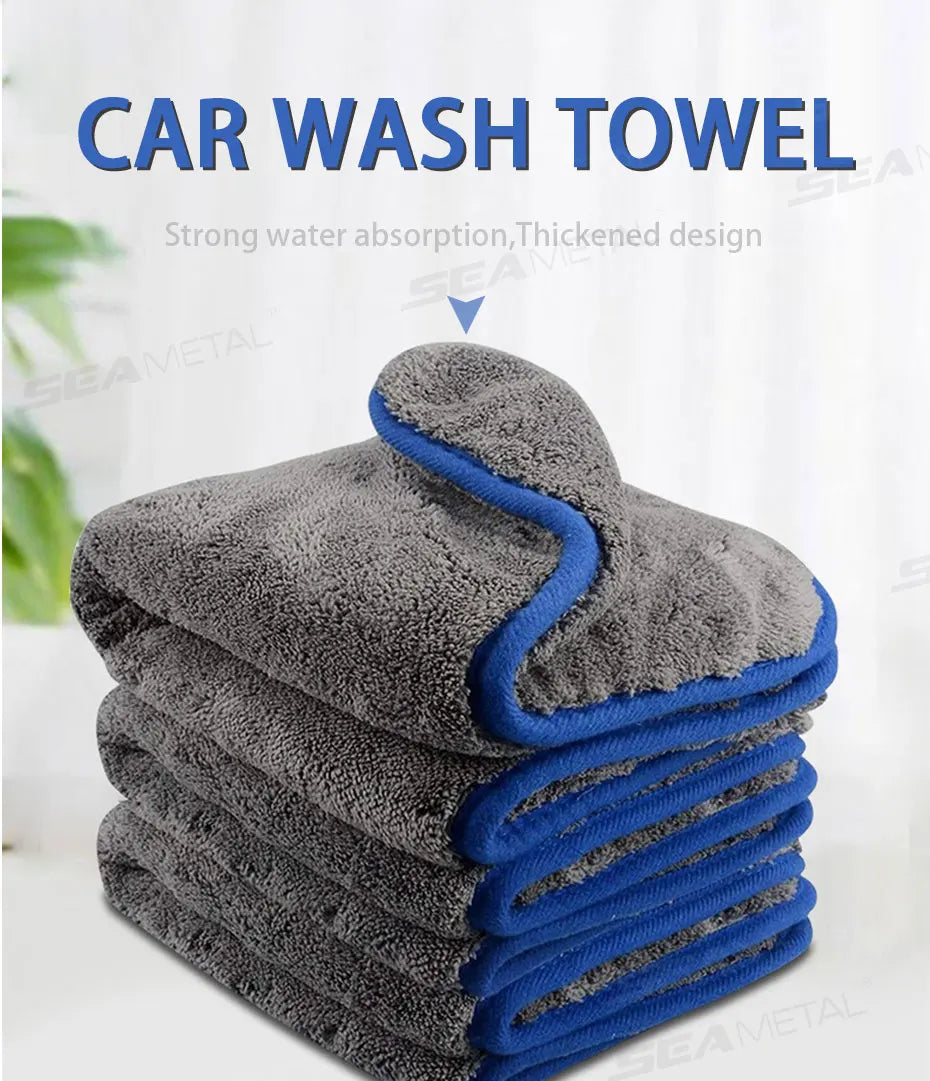 Deluxe Ultra-Plush Coral Microfiber Towels: 1200GSM Super-Absorbent for Streak-Free Car Shine (Multiple Sizes)