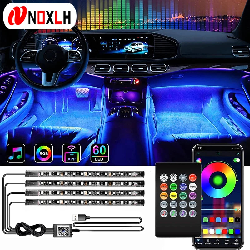 Neon RGB LED Footwell Strip Lights with App & Music Sync Magic