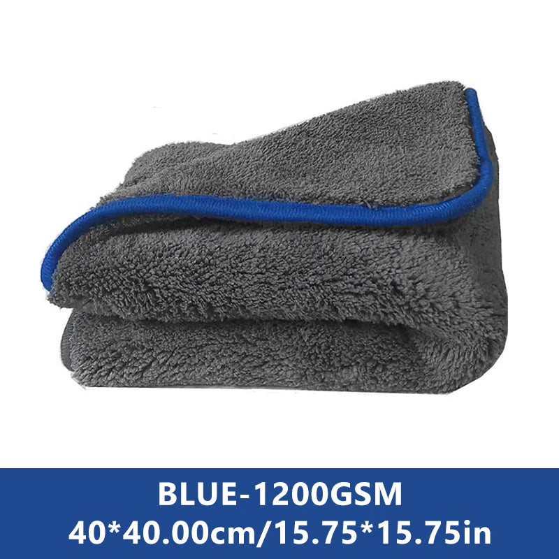 Deluxe Ultra-Plush Coral Microfiber Towels: 1200GSM Super-Absorbent for Streak-Free Car Shine (Multiple Sizes)