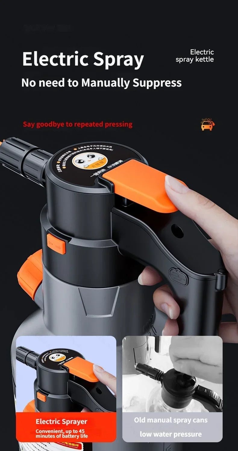Electric High-Pressure Foam Sprayer for Effortless Auto Detailing