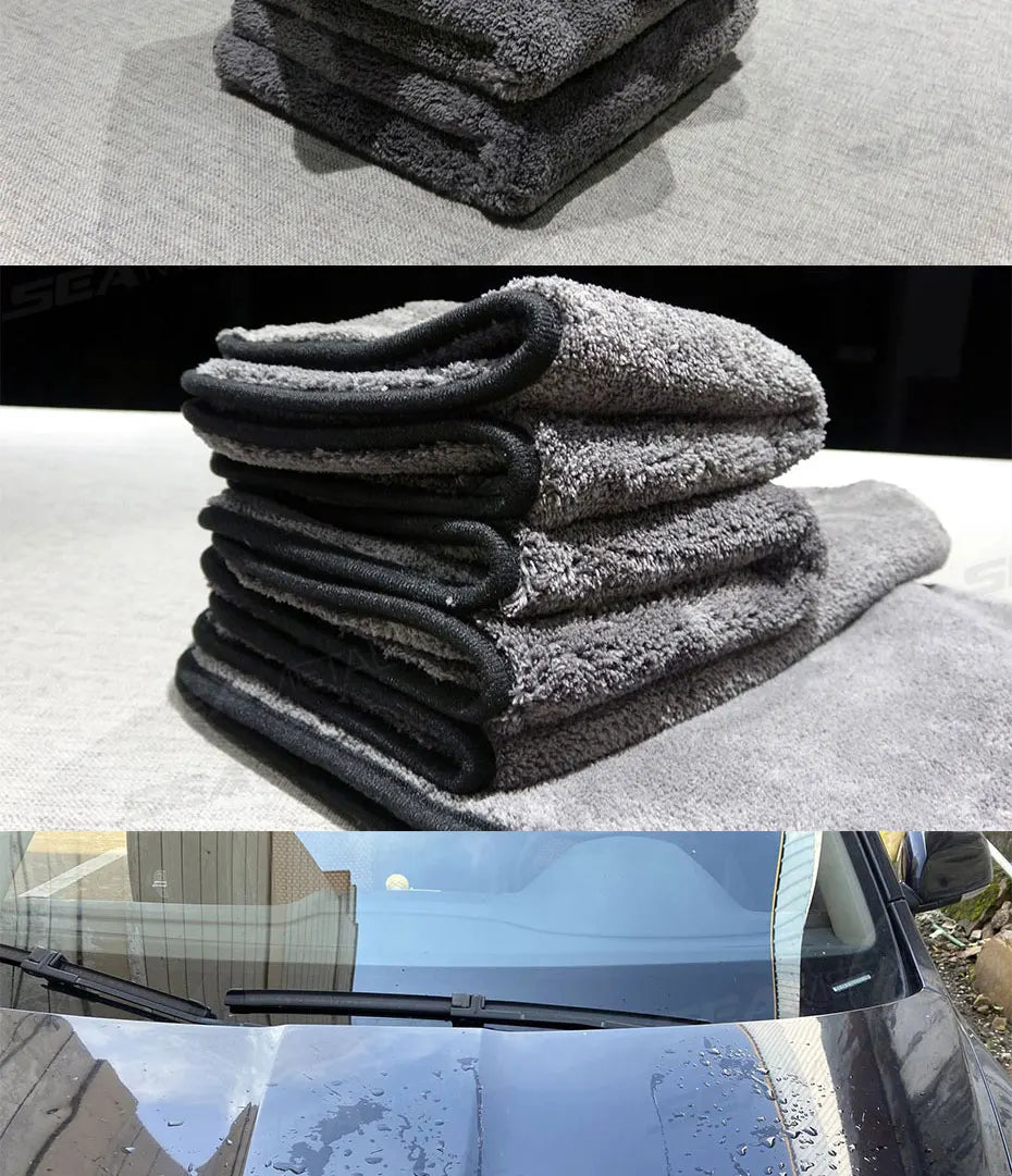 Deluxe Ultra-Plush Coral Microfiber Towels: 1200GSM Super-Absorbent for Streak-Free Car Shine (Multiple Sizes)