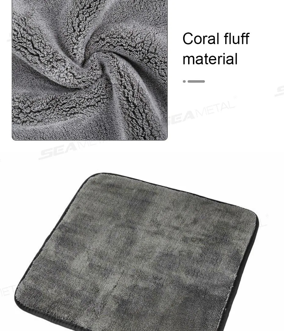 Deluxe Ultra-Plush Coral Microfiber Towels: 1200GSM Super-Absorbent for Streak-Free Car Shine (Multiple Sizes)