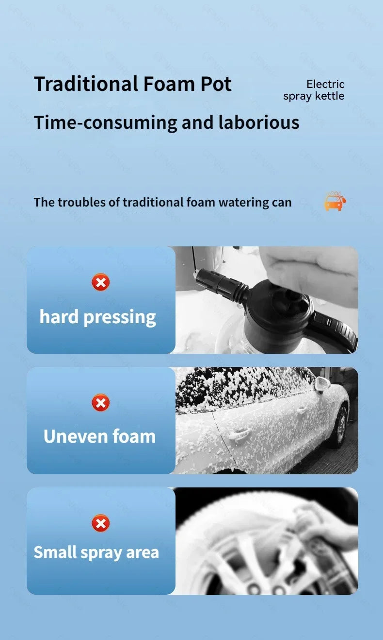 Electric High-Pressure Foam Sprayer for Effortless Auto Detailing