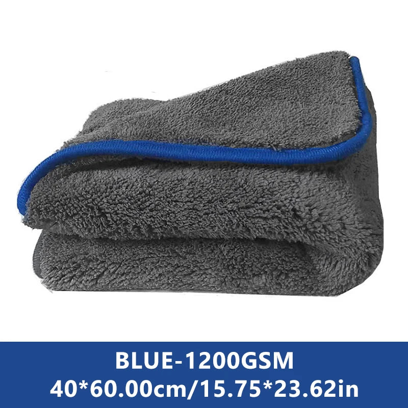 Deluxe Ultra-Plush Coral Microfiber Towels: 1200GSM Super-Absorbent for Streak-Free Car Shine (Multiple Sizes)