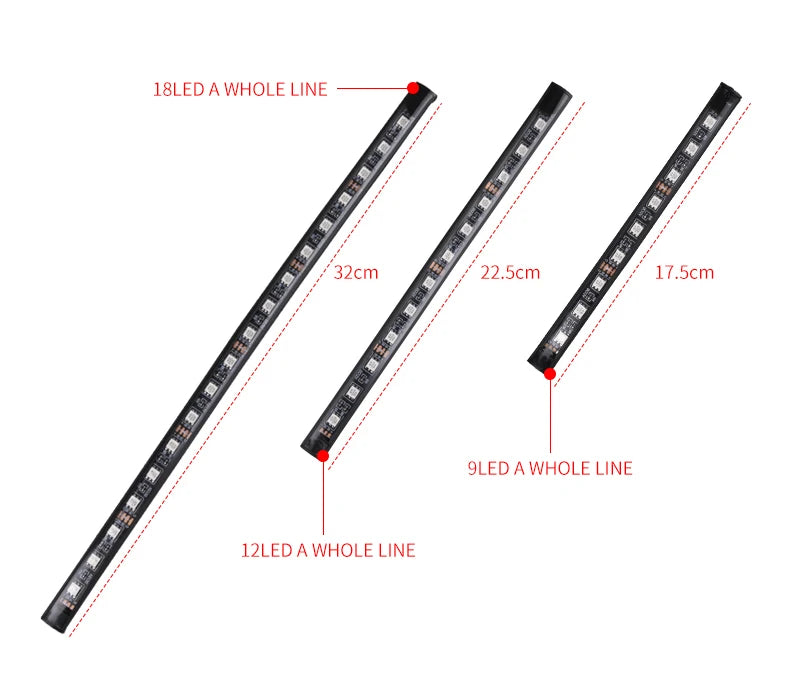 Neon RGB LED Footwell Strip Lights with App &amp; Music Sync Magic