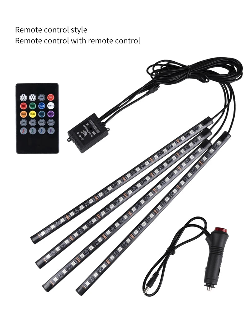 Neon RGB LED Footwell Strip Lights with App &amp; Music Sync Magic