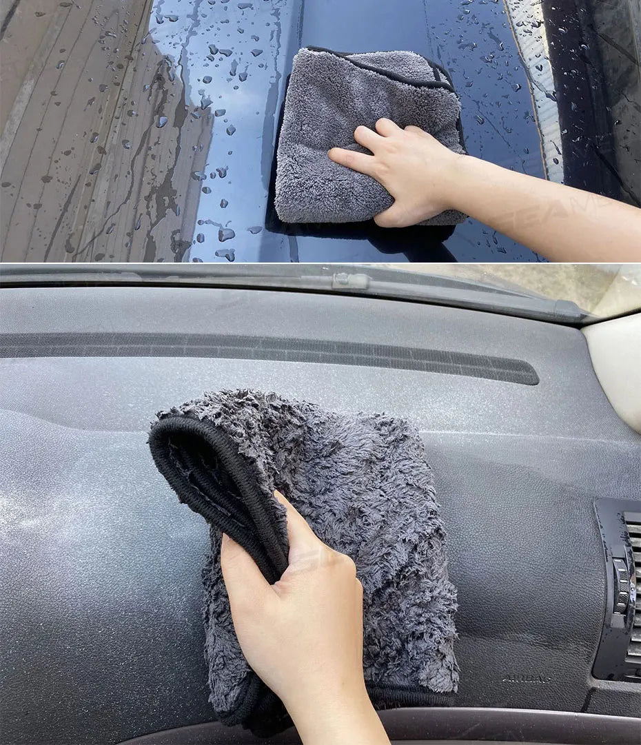 Deluxe Ultra-Plush Coral Microfiber Towels: 1200GSM Super-Absorbent for Streak-Free Car Shine (Multiple Sizes)