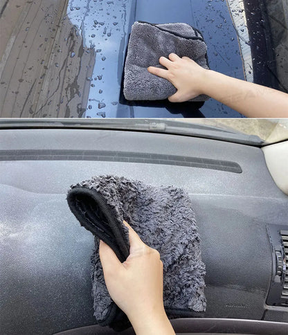 Deluxe Ultra-Plush Coral Microfiber Towels: 1200GSM Super-Absorbent for Streak-Free Car Shine (Multiple Sizes)