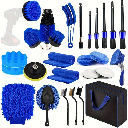 All-in-One 27-Piece RV & Car Wash Arsenal: Ultimate Cleaning Brushes, Tools & Coral Fleece Essentials