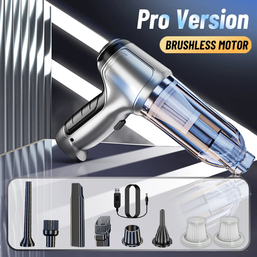 TurboVac 9500PA: Powerful Handheld Wireless Car Vacuum for Spotless Interiors