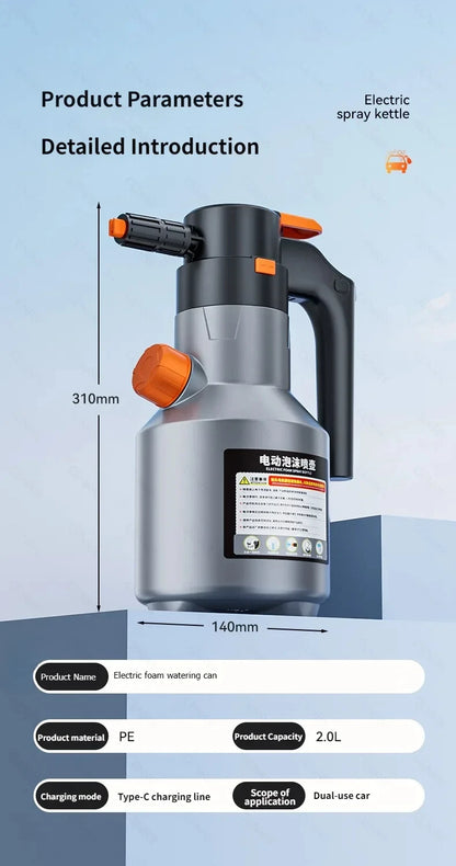 Electric High-Pressure Foam Sprayer for Effortless Auto Detailing