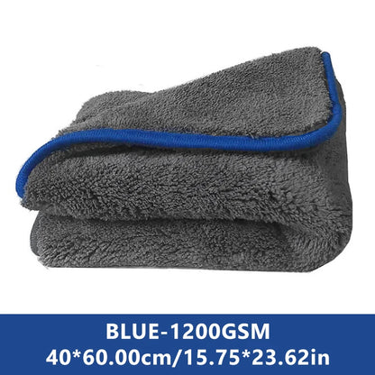 Deluxe Ultra-Plush Coral Microfiber Towels: 1200GSM Super-Absorbent for Streak-Free Car Shine (Multiple Sizes)