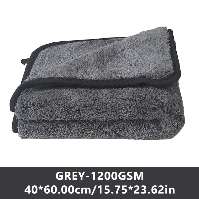 Deluxe Ultra-Plush Coral Microfiber Towels: 1200GSM Super-Absorbent for Streak-Free Car Shine (Multiple Sizes)
