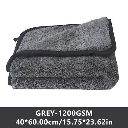 Deluxe Ultra-Plush Coral Microfiber Towels: 1200GSM Super-Absorbent for Streak-Free Car Shine (Multiple Sizes)