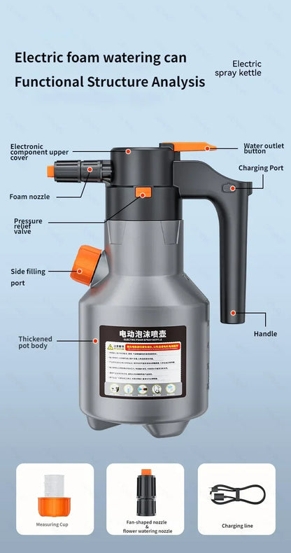 Electric High-Pressure Foam Sprayer for Effortless Auto Detailing