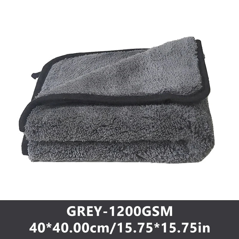 Deluxe Ultra-Plush Coral Microfiber Towels: 1200GSM Super-Absorbent for Streak-Free Car Shine (Multiple Sizes)