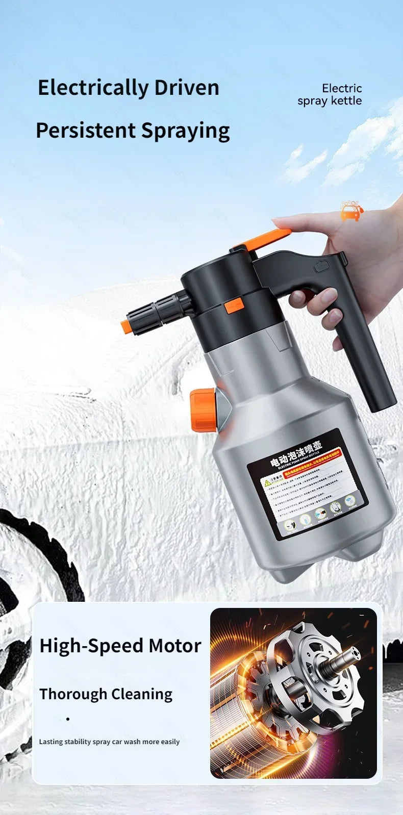 Electric High-Pressure Foam Sprayer for Effortless Auto Detailing
